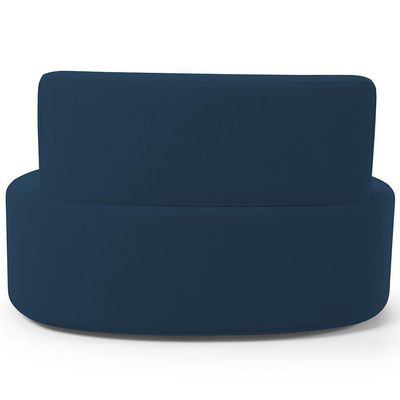Sofá 2 Lugares Orgânico Para Sala De Estar Living Larissa L02 Suede Azul Marinho - Lyam Decor