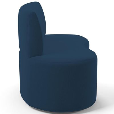 Sofá 2 Lugares Orgânico Para Sala De Estar Living Larissa L02 Suede Azul Marinho - Lyam Decor