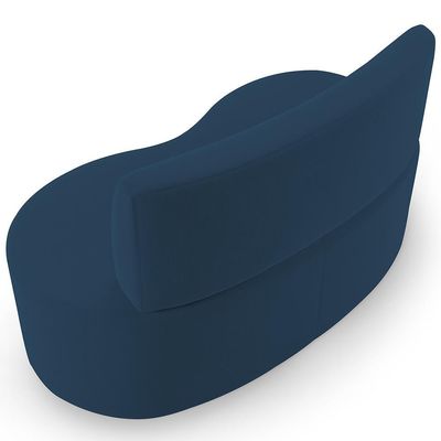 Sofá 2 Lugares Orgânico Para Sala De Estar Living Larissa L02 Suede Azul Marinho - Lyam Decor