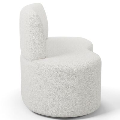 Sofá 2 Lugares Orgânico Para Sala De Estar Living Larissa L02 Bouclê Branco - Lyam Decor