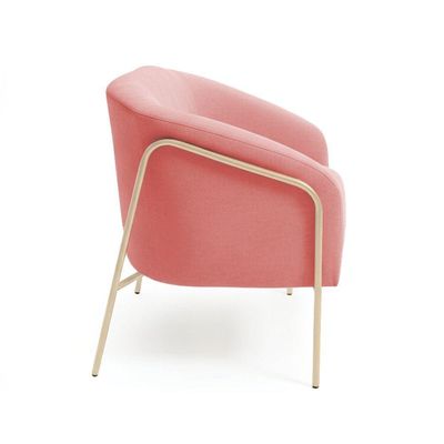 Sofá 2 Lugares Namoradeira Stella Industrial Alta Champanhe Suede Rosê D03 - D'rossi