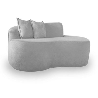Sofá Feijão De Canto Curvado Elegante 2 Lugares Bouclé Cor:bouclé Cinza