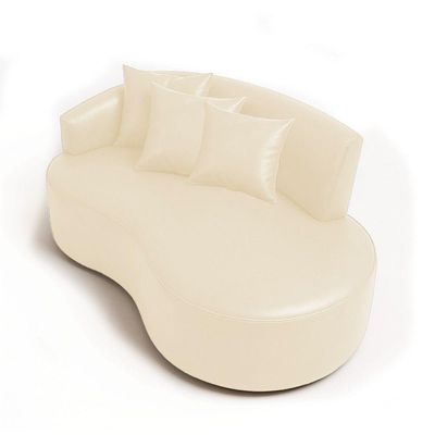 Sofá 2 Lugares Orgânico 140 Cm Morgan Sintético Pu Bege D03 - D'rossi