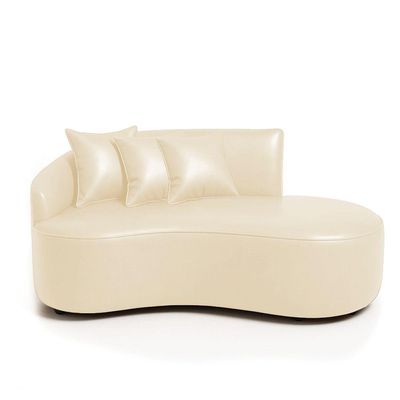 Sofá 2 Lugares Orgânico 140 Cm Morgan Sintético Pu Bege D03 - D'rossi