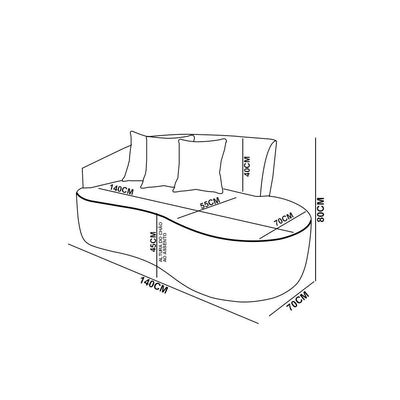 Sofá 2 Lugares Orgânico 140 Cm Morgan Sintético Pu Bege D03 - D'rossi