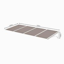 Toldo Fixo Policarbonato Alveolar Bronze - 1,50m X 1,00m - Estrutura Branca
