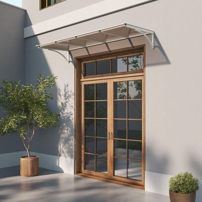 Toldo Fixo Policarbonato Alveolar Bronze - 2,50m X 1,50m - Estrutura Branca