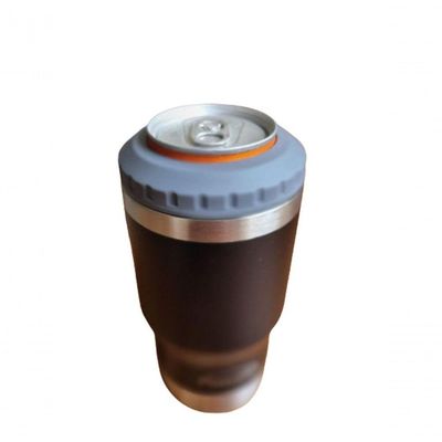 Copo Térmico 4 Em 1 Com Tampa Porta Latas E Long Neck Plasvale Preto
