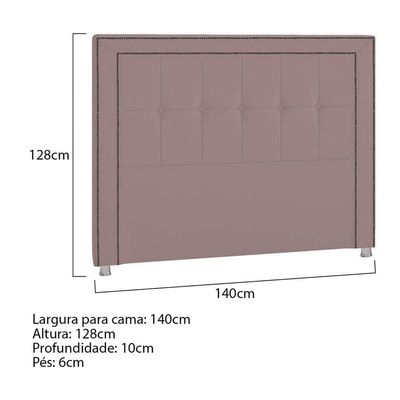 Cabeceira Casal Catania P04 140 Cm Suede Rosê Tca 949
