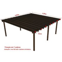 Kit Policarbonato Bronze 4mm 6,00m X 6,00m - Perfis Naturais