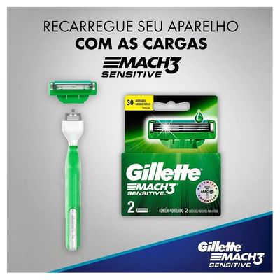 Gillette Mach3 Sensitive 2 Unidades Carga Para Aparelho De Barbear