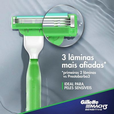 Gillette Mach3 Sensitive 2 Unidades Carga Para Aparelho De Barbear