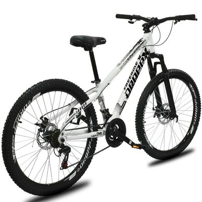 Bicicleta Aro 26 Dropp Freeride Alumínio 21 Marchas Freios A Disco Supensão - Branco Branco