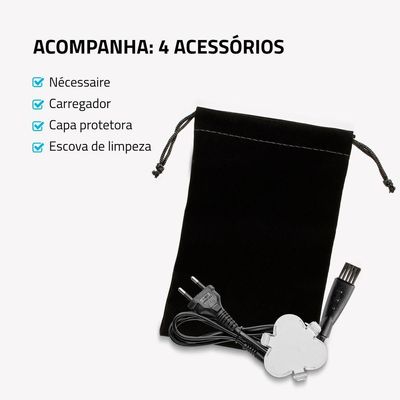 Barbeador Elétrico Mondial Power Shave 3 Lâminas Duplas 5w Be-02 Preto/prata Bivolt
