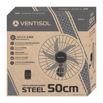 Ventisol Ventilador Parede Turbo 6 Steel 50cm