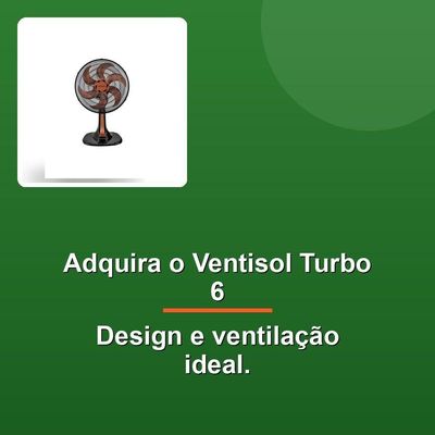 Ventisol Ventilador Mesa Turbo 6 30cm Bronze 220v