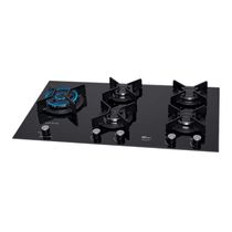 Cooktop A Gás Fischer 5 Bocas Tripla Chama Infinity Duo Com Trempe Ferro Fundido Mesa Vidro Bivolt