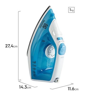 Ferro de Passar a Vapor Base Antiaderente com Spray Electrolux Easyline SIE60 Azul branco/azul / 220
