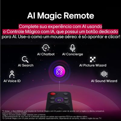 Smart TV 86” 4K LG UHD 86UA85 com Processador a7 AI Gen8 HDR10 WebOS 25 Charcoal Black