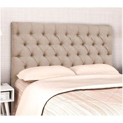 Cabeceira Cama Box Casal King 195cm Cristal Linho Bege