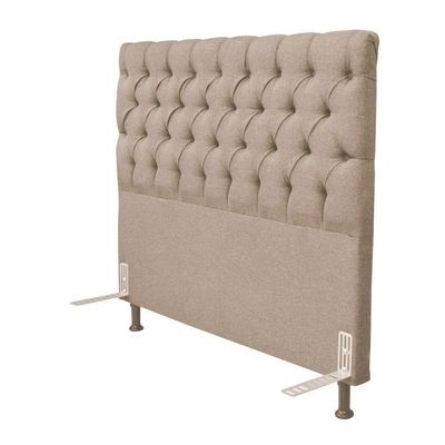 Cabeceira Cama Box Casal King 195cm Cristal Linho Bege