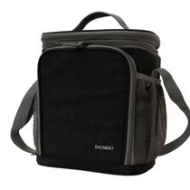 Lancheira Térmica com 3 Potes Bagaggio Fitness Preta