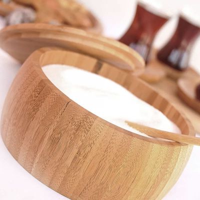 Açucareiro Farinheiro Tampa e Colher Pote Bambu ECO