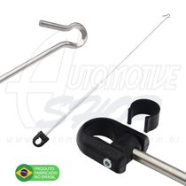 Antena Corta Pipa Moto Retrátil Guidao Aço Inox Prata