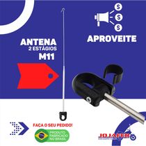 Antena Corta Pipa Moto Retrátil Guidao Aço Inox Prata