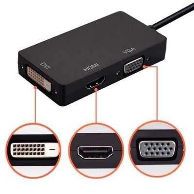 Adaptador Displayport x HDMI DVI VGA Fêmea Multiport 3x1