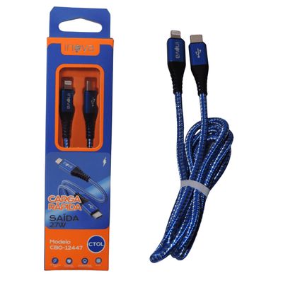 Cabo de Dados 27W Tipo C p/ Lightning Azul