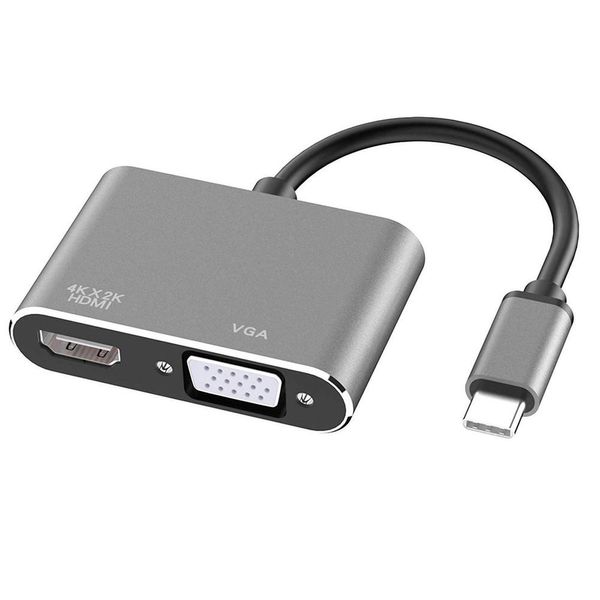 Adaptador 2x1 Type-C Para HDMI / VGA