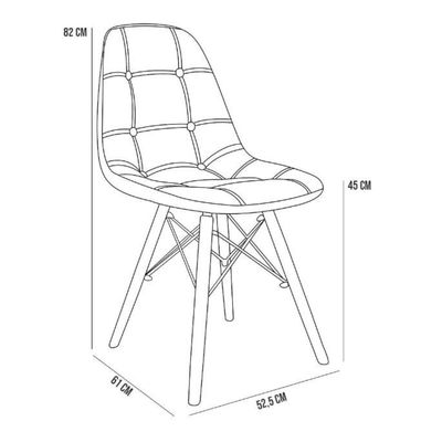 Cadeira Decorativa Eiffel Charles Eames DSW Botonê E03 Amarelo