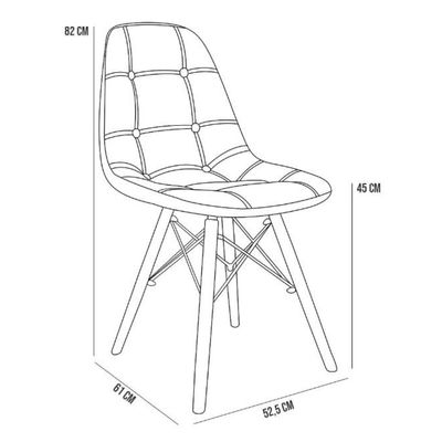 Cadeira Decorativa Eiffel Charles Eames DSW Botonê E01 Branco
