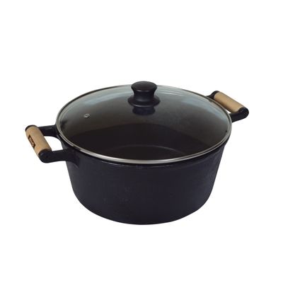 Caçarola de Ferro 2 Alças Com Tampa de Vidro - 7 Lt