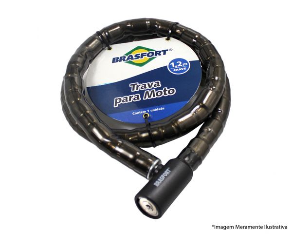 Cadeado Para Moto Com Chave 22Mm X 1,2M