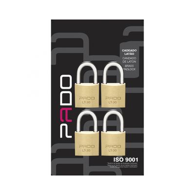 Cadeado Pado 4E-30Mm (4 Msm Segr/4 Chaves Iguais) Bl