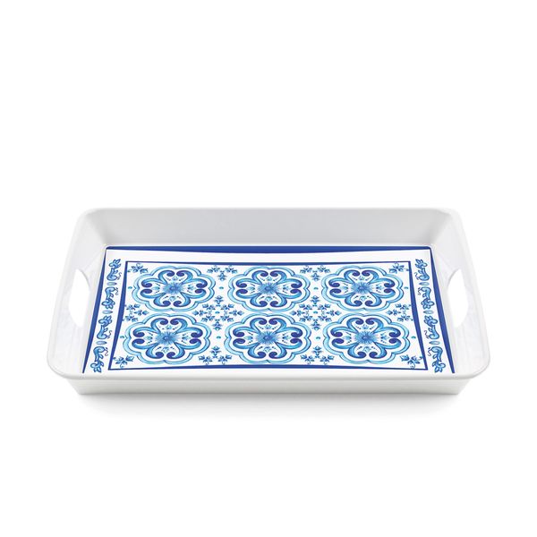 BANDEJA DE SERVIR GUZZINI COM ALÇA EM MELAMINA AZUL