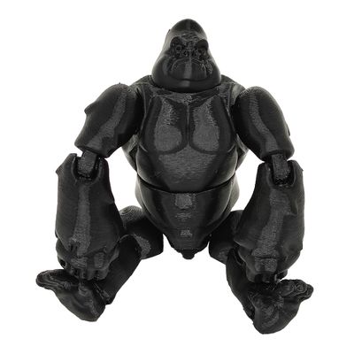 Boneco Gorila Articulado Impressão 3d Decoração 15 cm Geek Brinquedo Preto