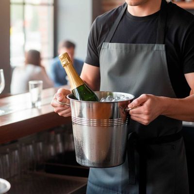 Balde de Gelo para Garrafas Aço Inox 4,5L Bar Restaurante