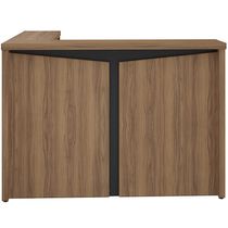 Balcão de Atendimento Para Recepção em L Unik A02 Nogal Preto - Lyam Decor