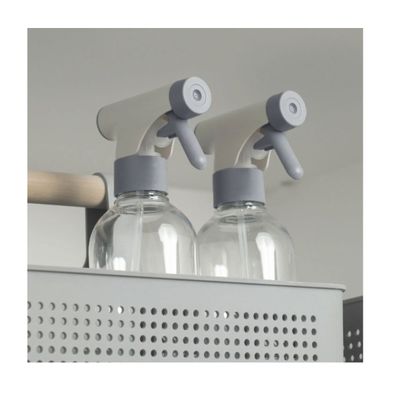 Borrifador Spray Multiuso Limpeza Cinza Bege 500ml Trava ON/OFF