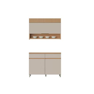Cozinha Modulada Nesher Realeza 2 Peças CZ108 Carvalho/Greice