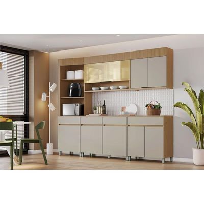 Cozinha Modulada Nesher Realeza 5 Peças CZ102 Carvalho/Greice