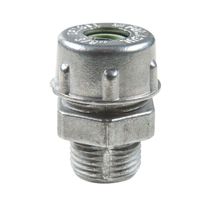 Conector prensa-cabo 3/8" em alumínio - bucha na cor verde