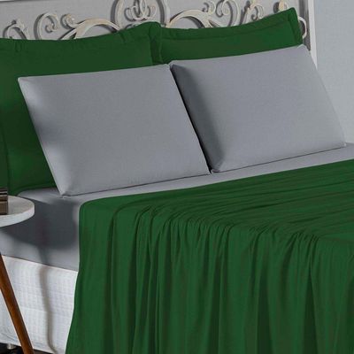 Jogo  Cama Solteiro Nobre 3 Peças Lençol  Elástico  30cm  Altura  100% Algodão  Verbanira  Cinza