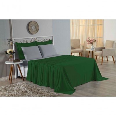 Jogo  Cama Solteiro Nobre 3 Peças Lençol  Elástico  30cm  Altura  100% Algodão  Verbanira  Cinza