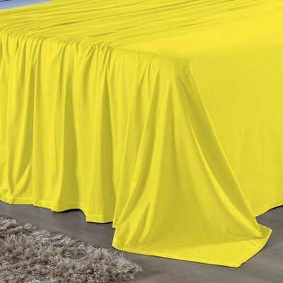 Jogo  Cama Solteiro Nobre 3 Peças Lençol  Elástico  30cm  Altura  100% Algodão  Amarelo  Azulbebê