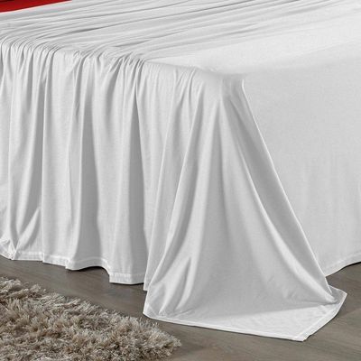 Jogo  Cama Casal Nobre 4 Peças Lençol  Elástico  30cm  Altura  100% Algodão  Branco  Vermelho