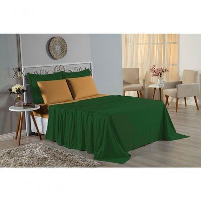 Jogo  Cama Queen Nobre 4 Peças Lençol  Elástico  30cm  Altura  100% Algodão  Verbanira  Cobre